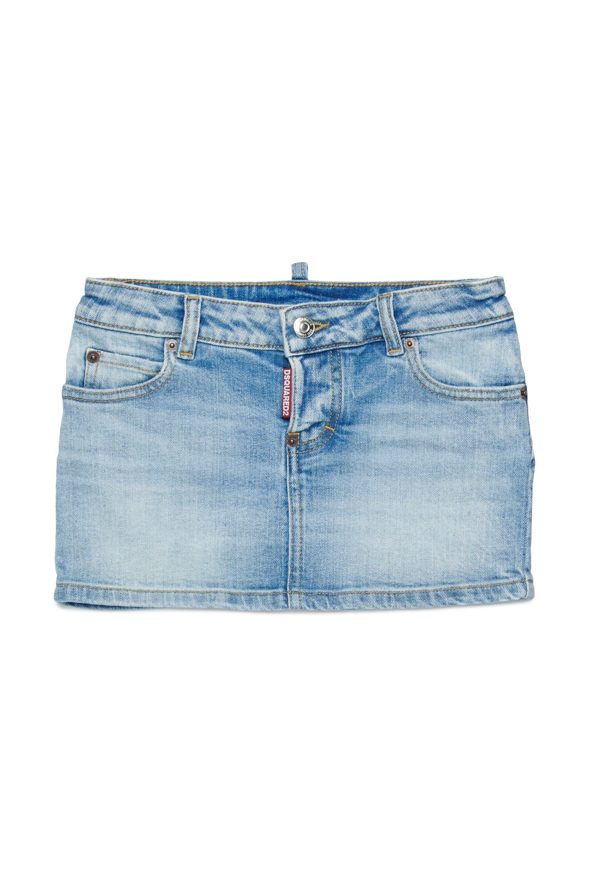 Denim mini skirt with logo