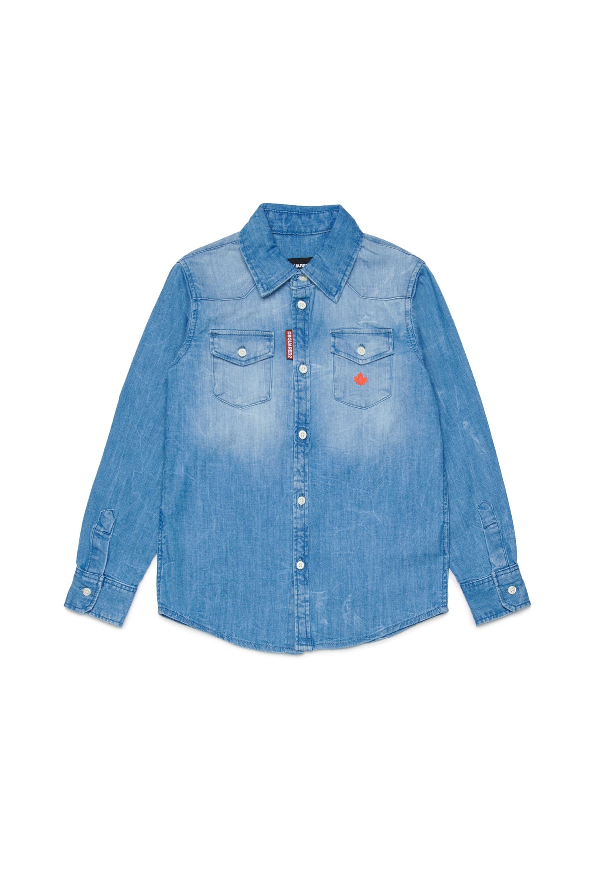 Camicia denim con logo