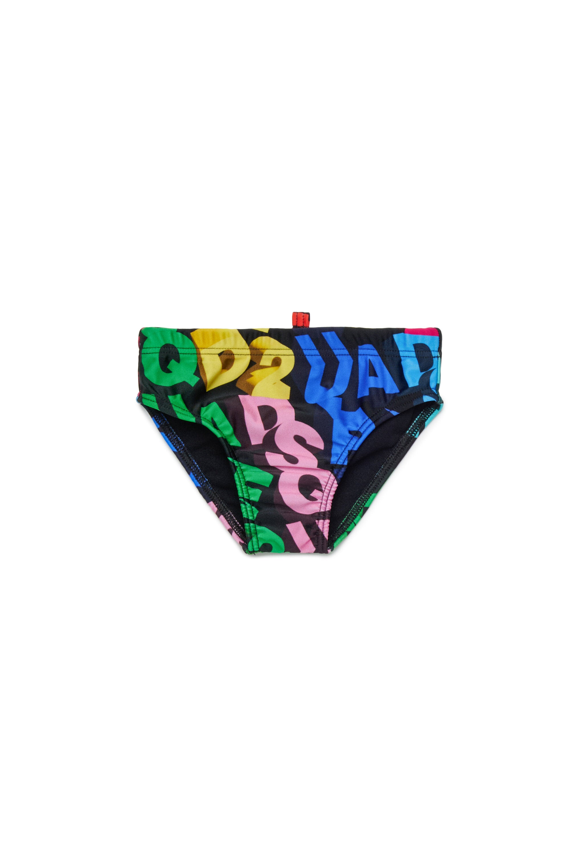 Swimsuit briefs with all-over 3D logo