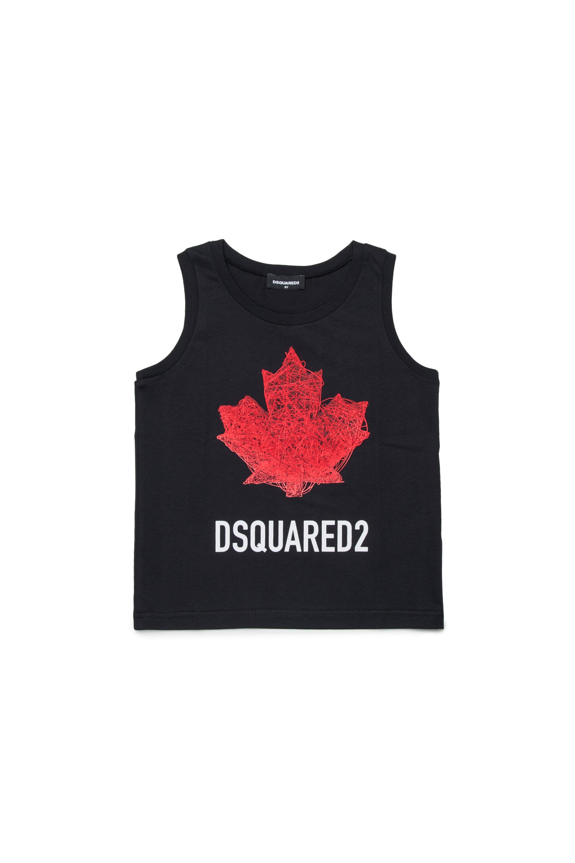 T-shirt smanicata con logo