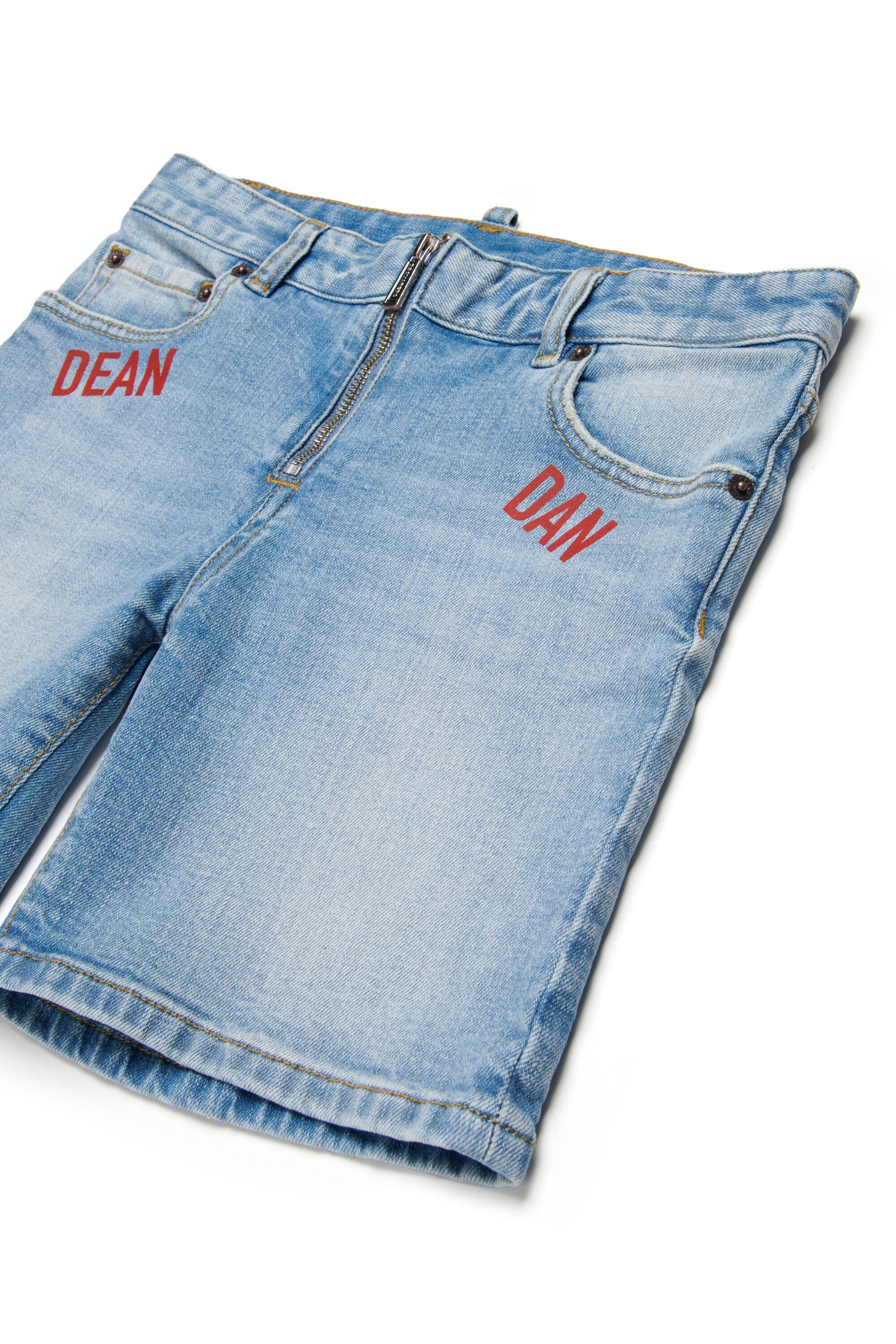 Light blue denim shorts