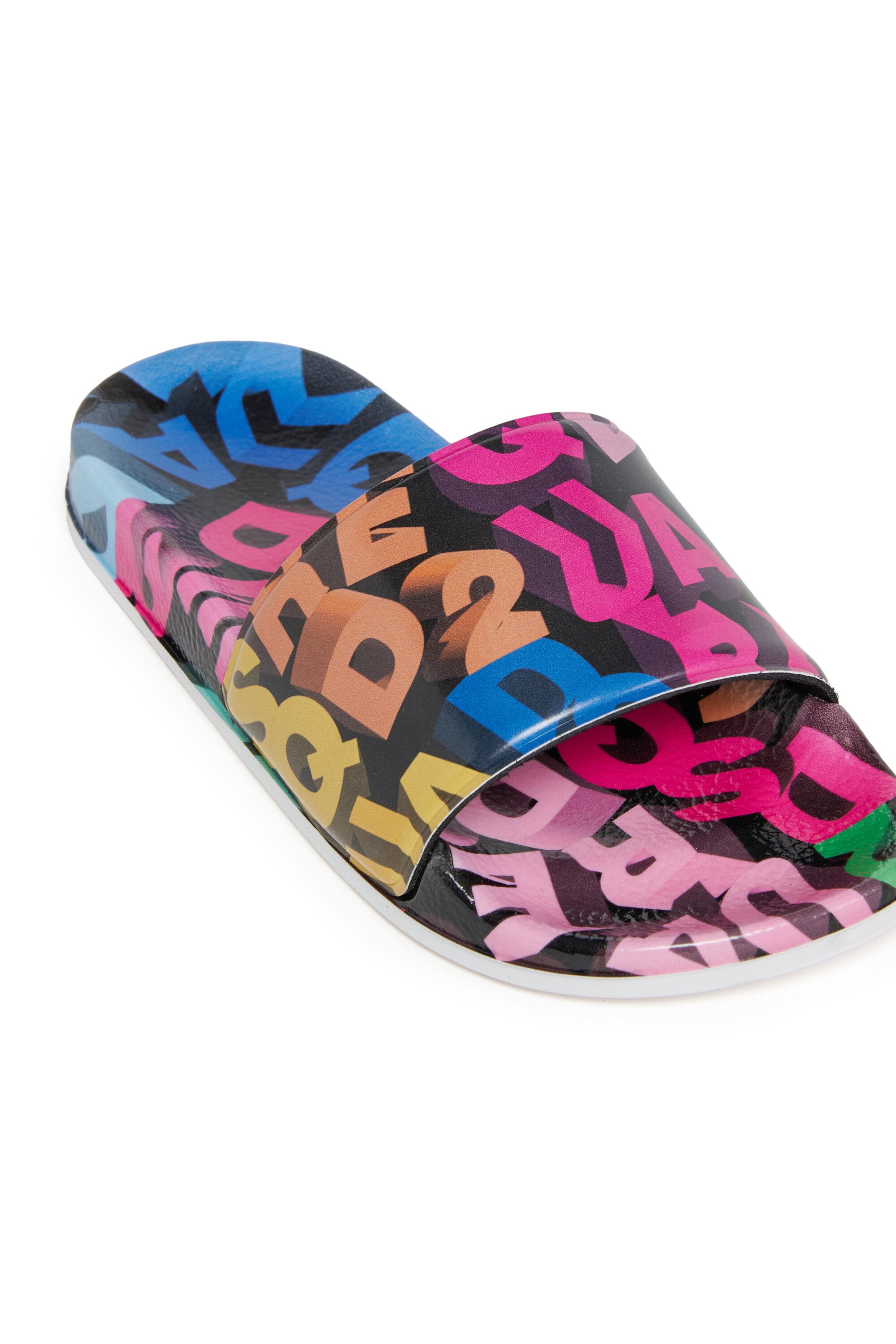 Ciabatte con logo allover multicolor