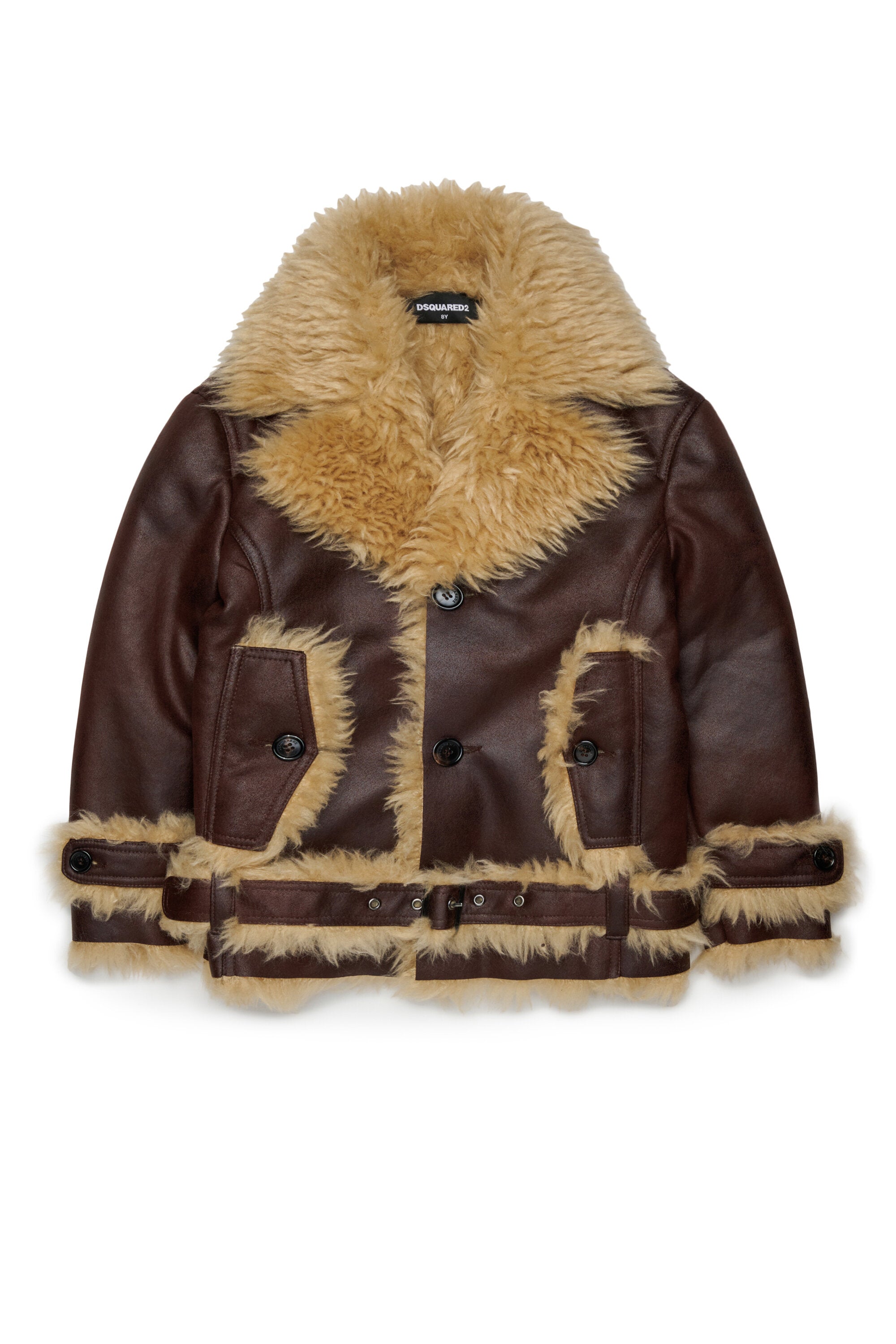 Bikerjacke mit Kunstfell-Details