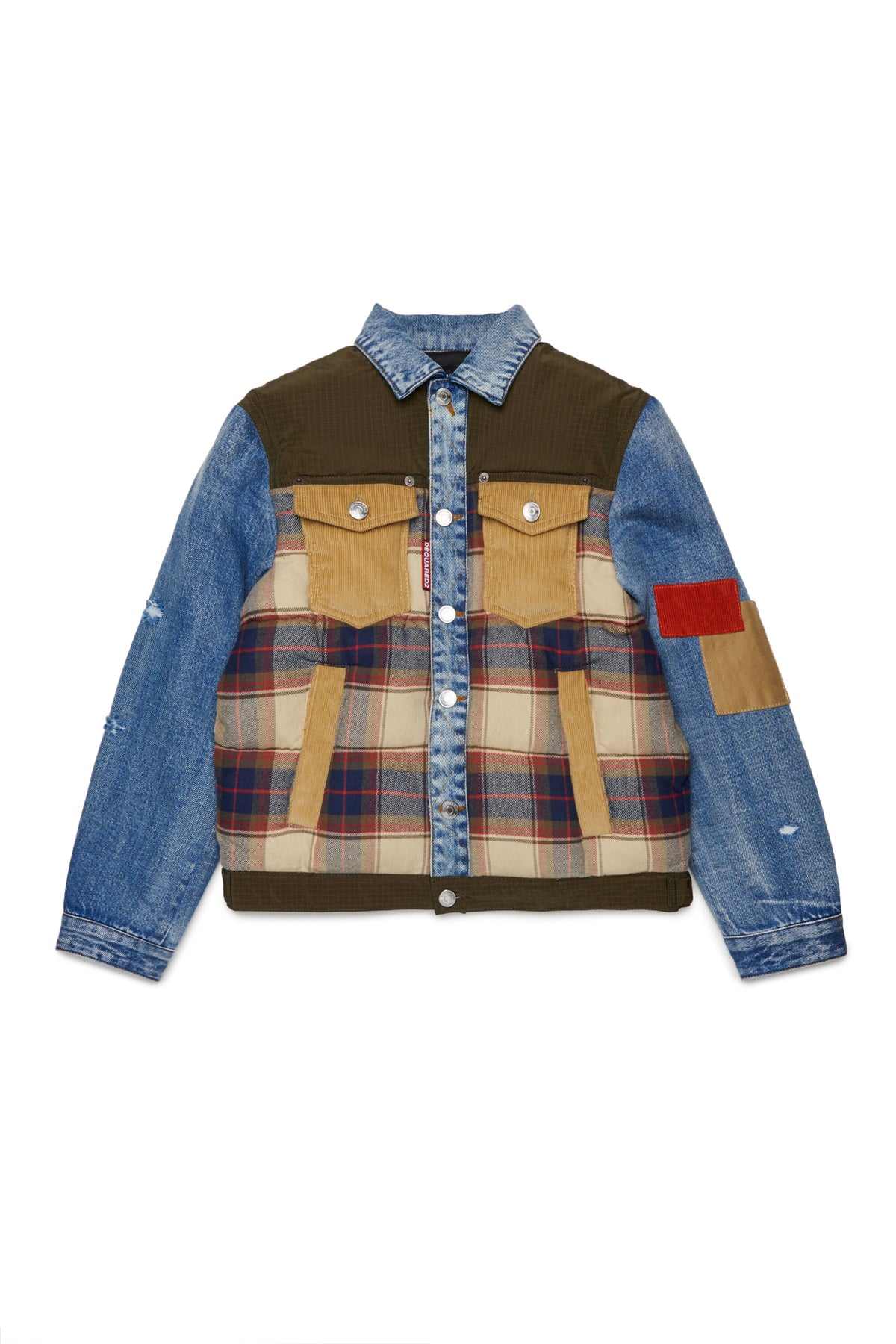 Workwear-Jacke im Patchwork-Stil mit Logo