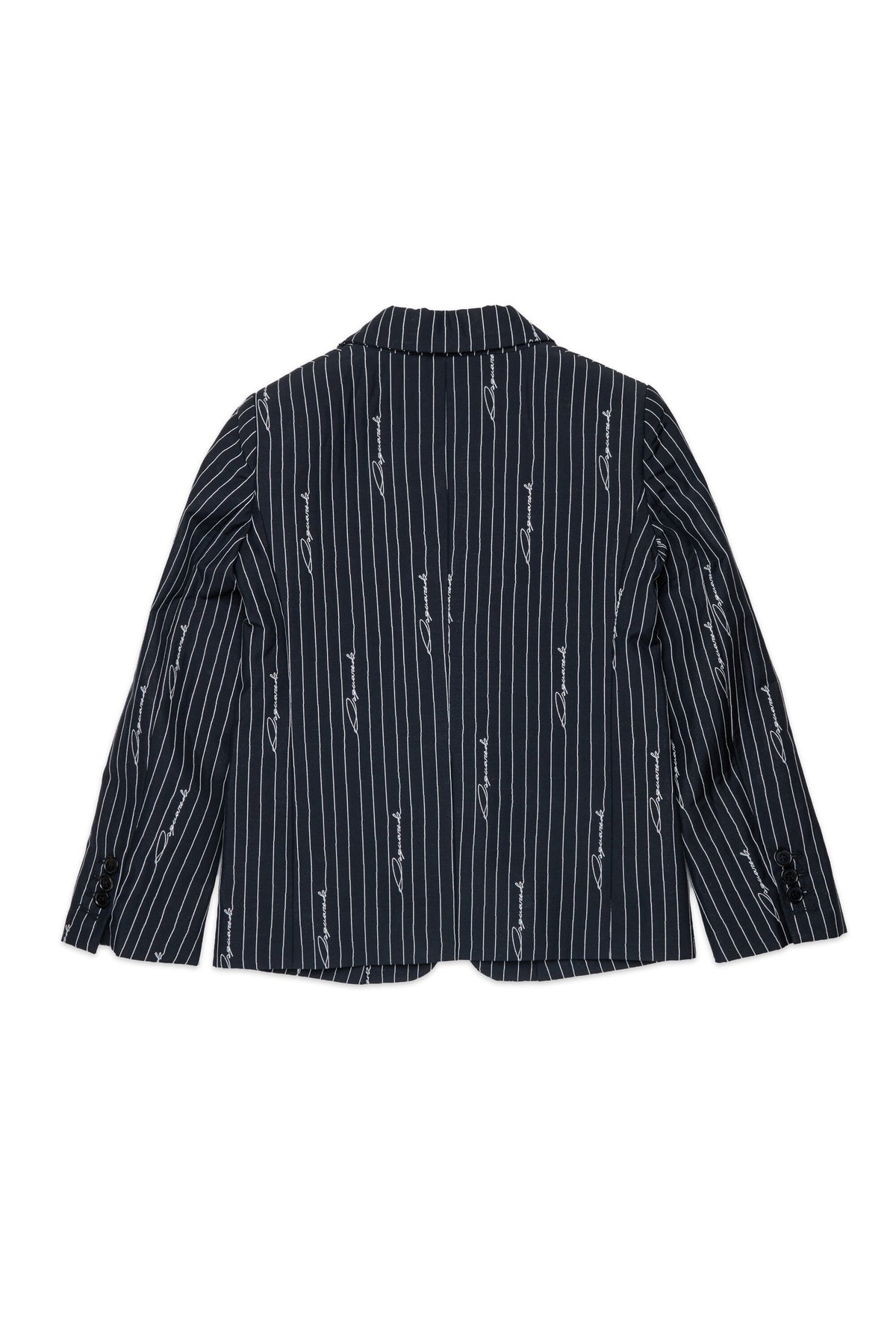 Blazer gessato con logo allover