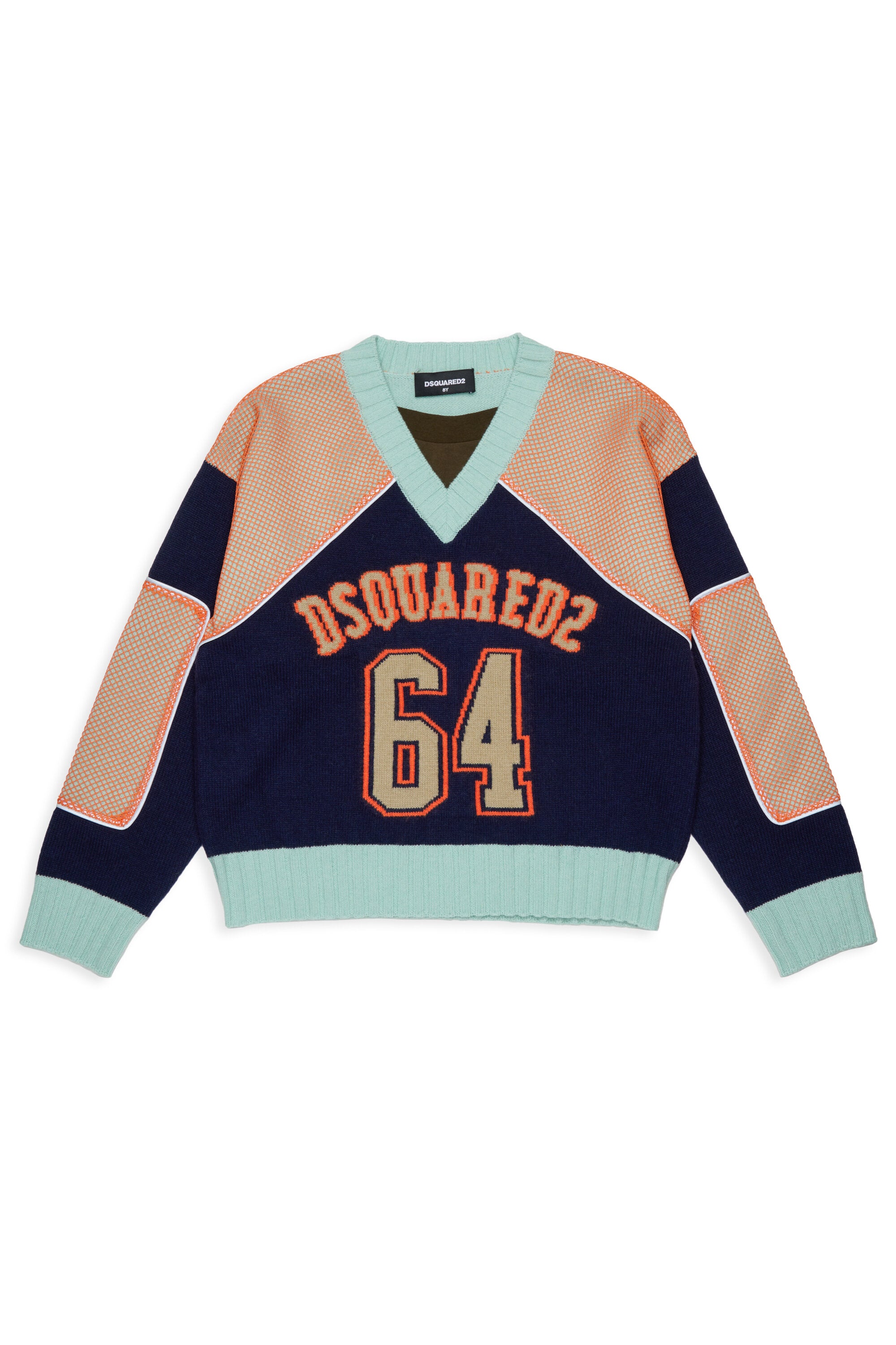 Pullover mit V-Ausschnitt und Logo