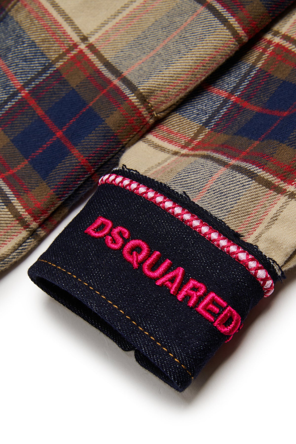 Plaid shirt with logo
