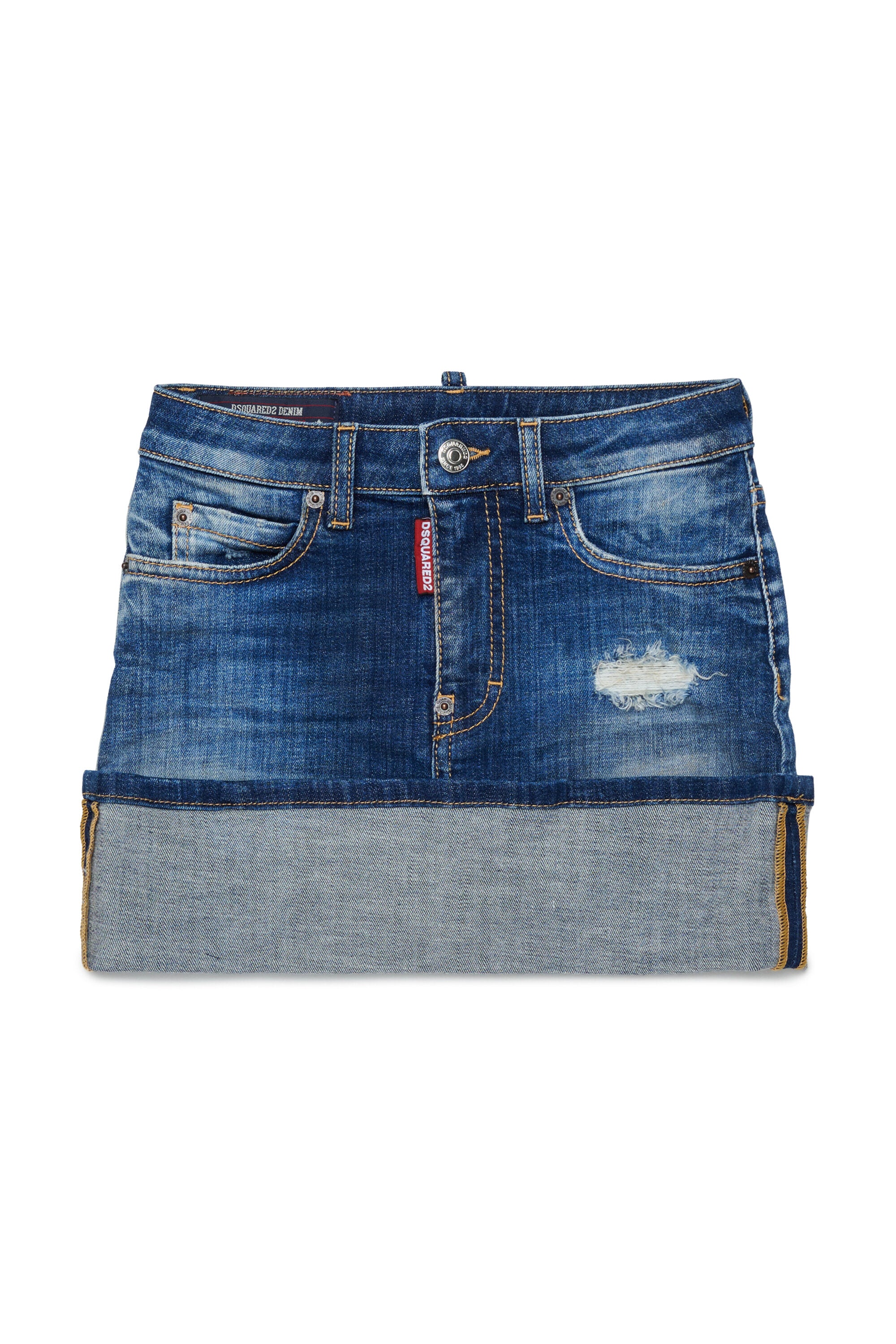 Minirock aus Denim mit Umschlag