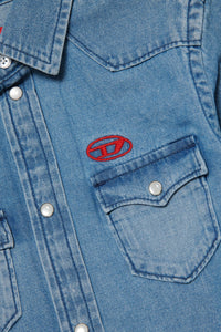 Camicia in denim con logo Oval D