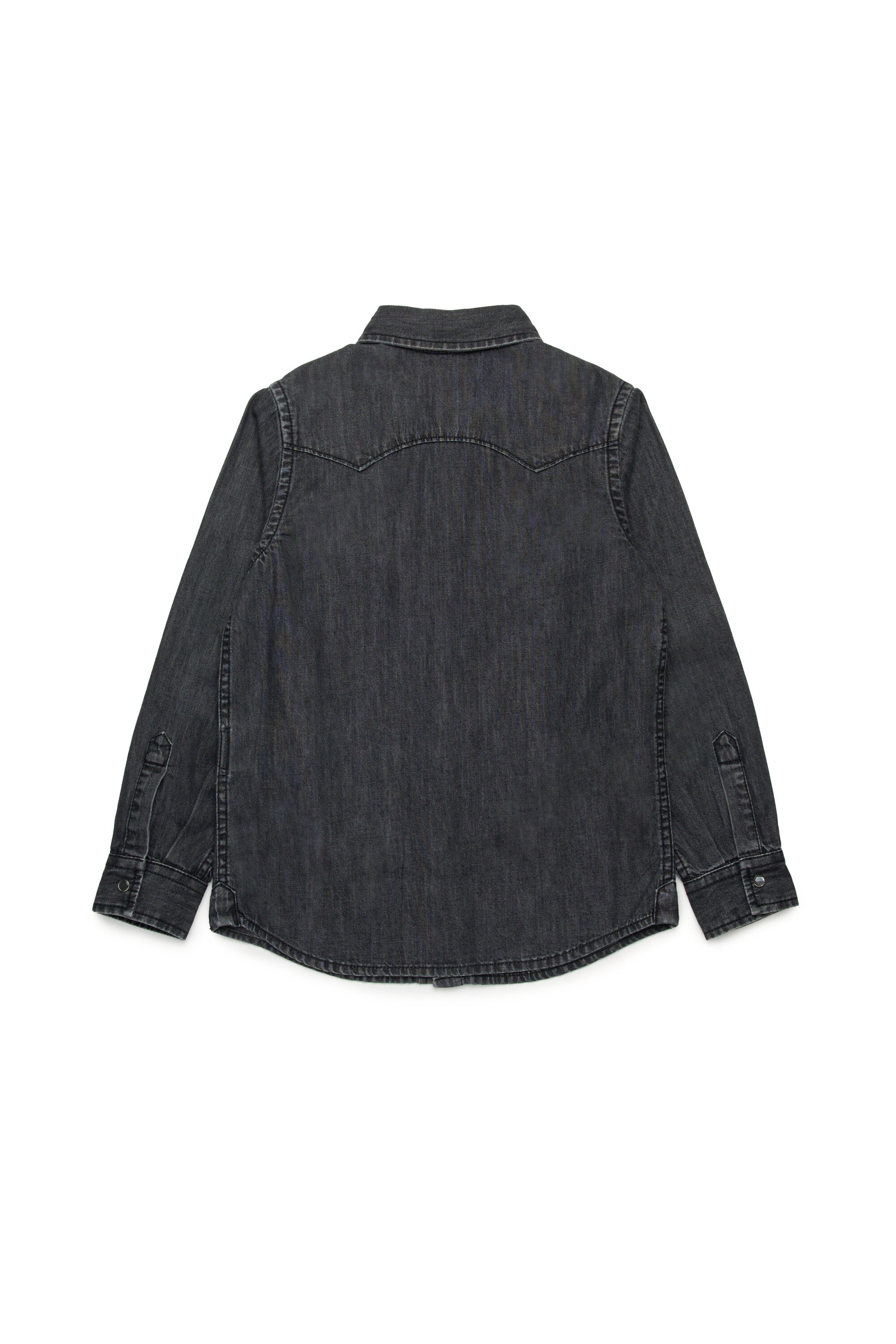 Camicia in denim nero con logo Oval D