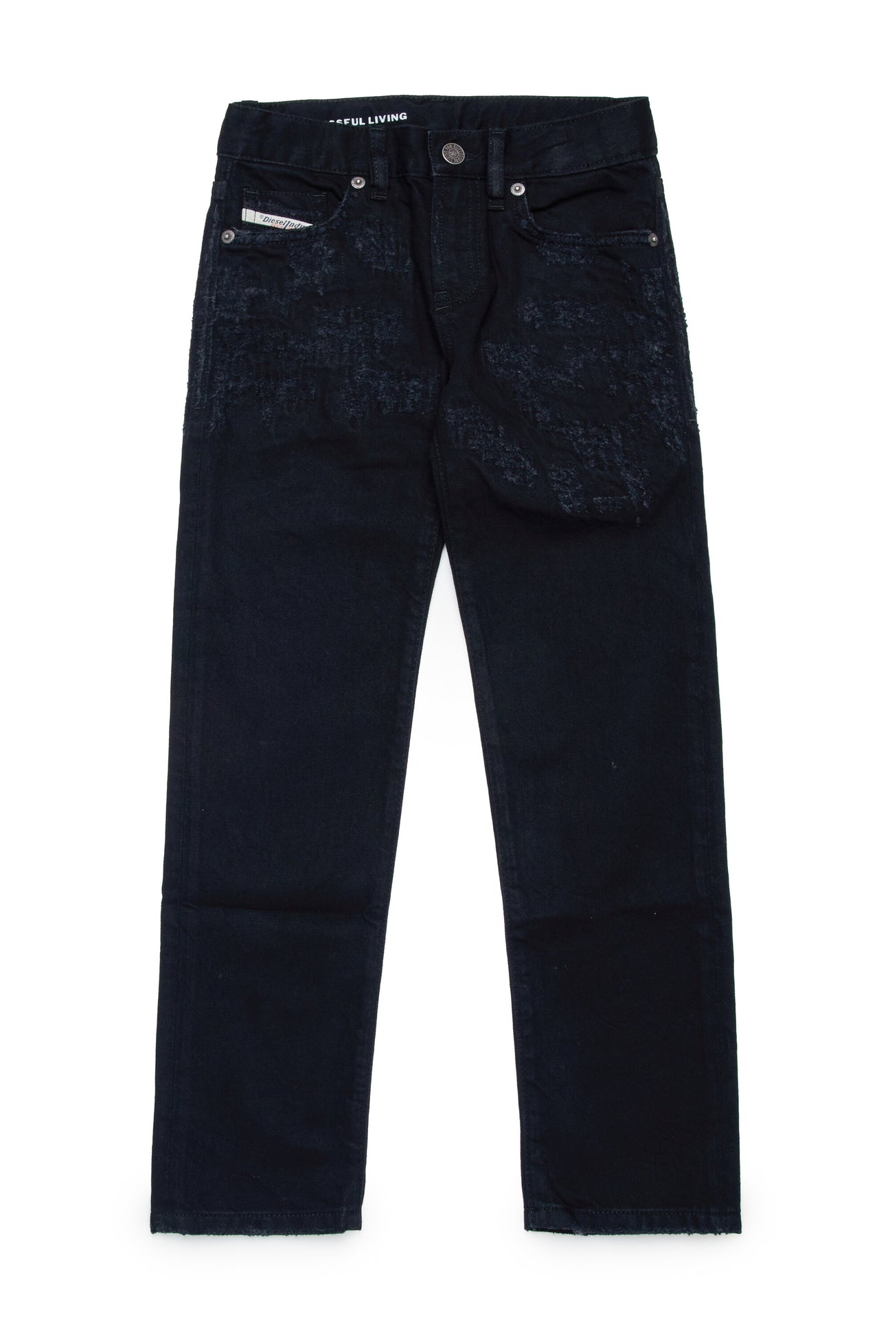 Jeans straight nero con abrasioni - 2020 D-Viker 