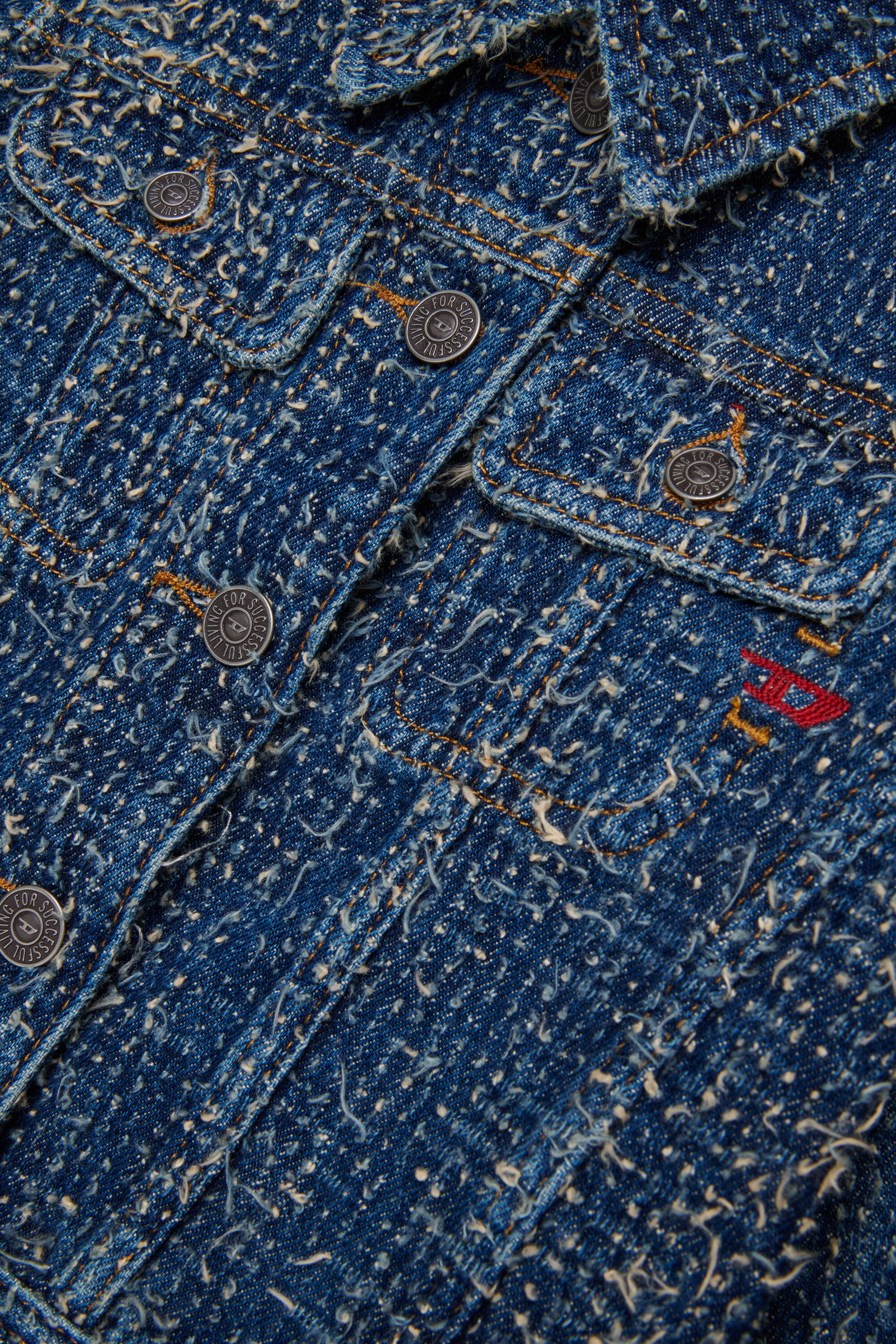 Veste en jeans avec effet bouclé