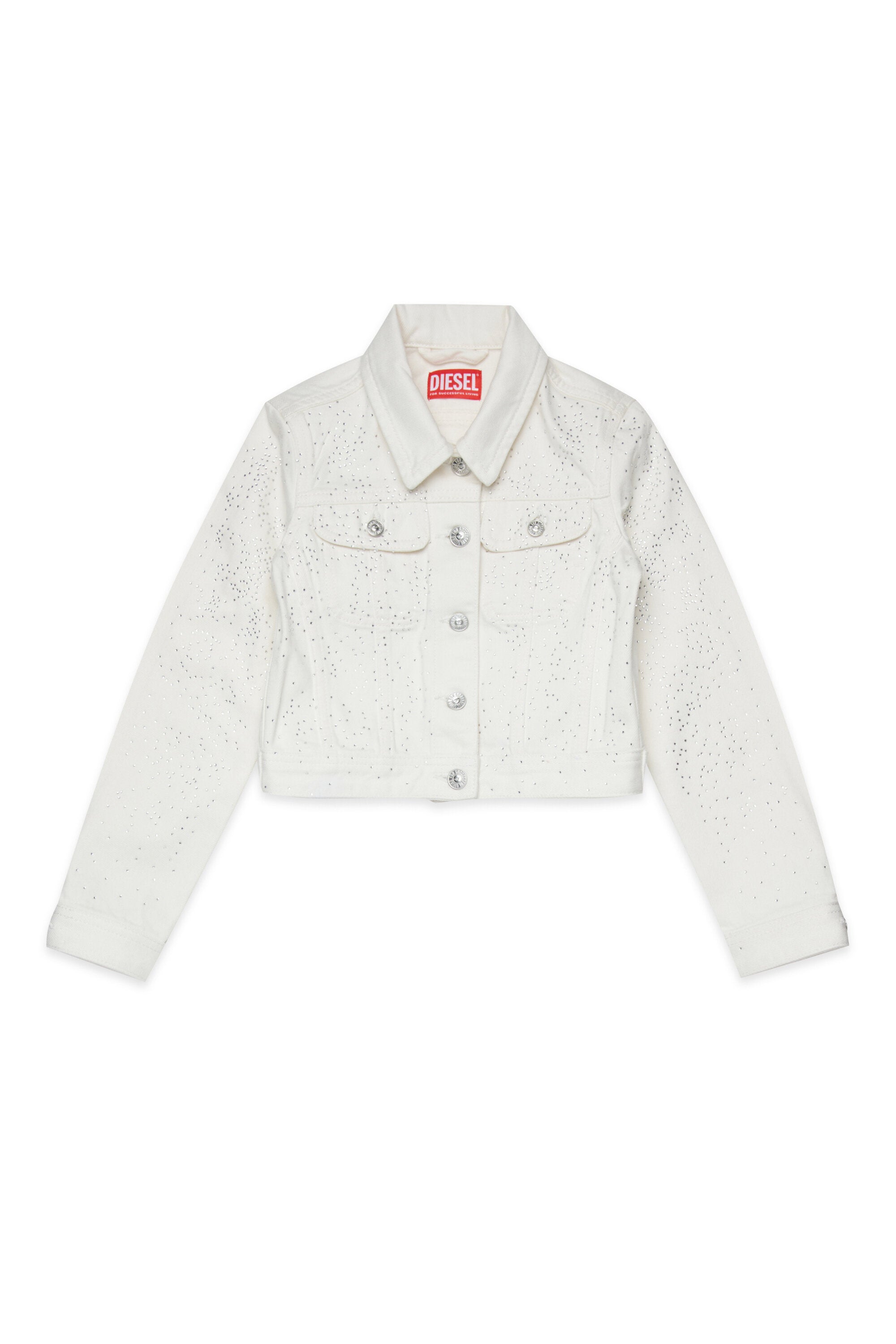 Giacca denim con micro borchie allover