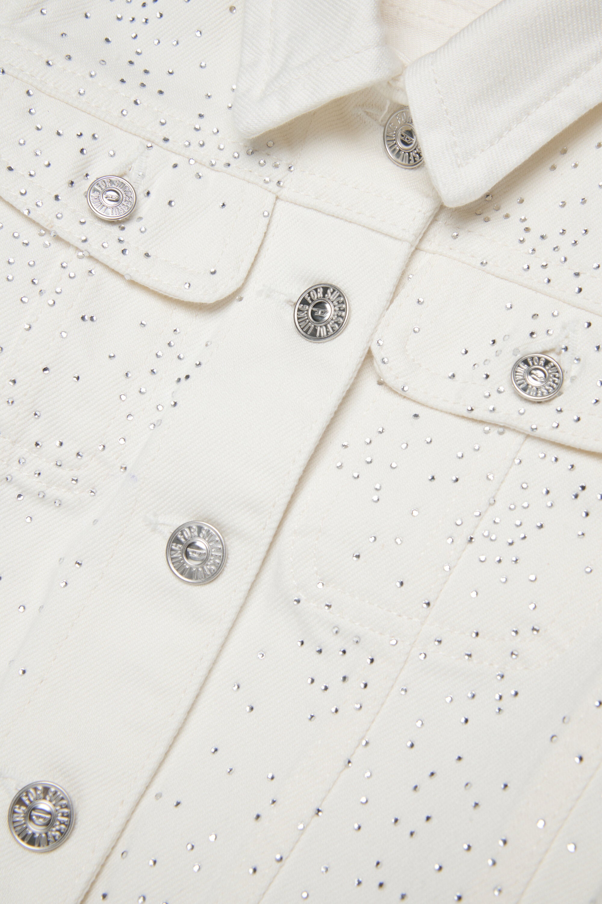 Giacca denim con micro borchie allover