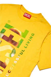 Crew-neck jersey t-shirt with multicolored graphics
