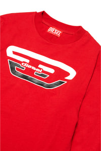 Jersey T-shirt with flocked profile graphics