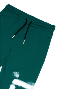Watercolor effect logo jogger pants in fleece