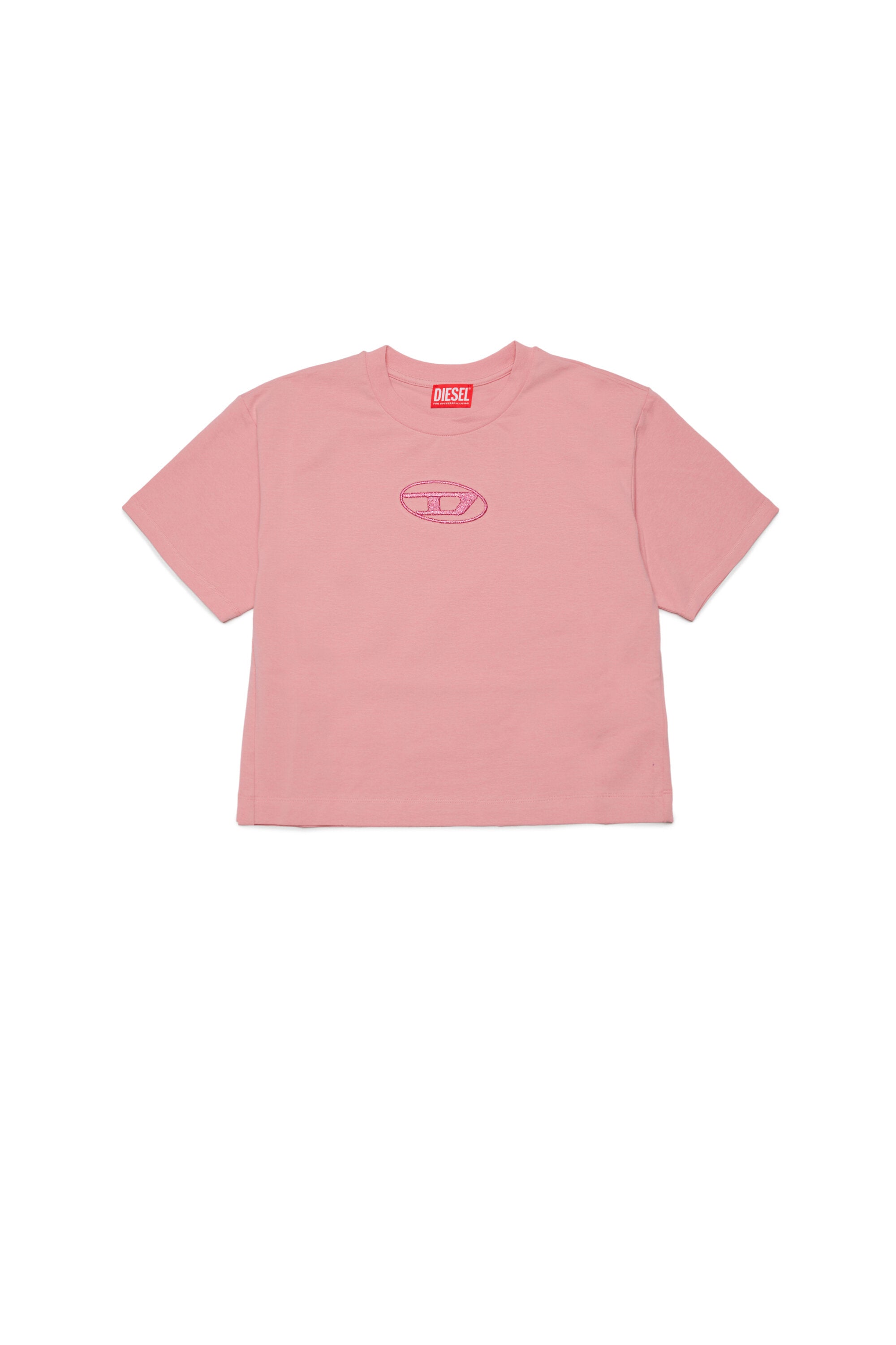 Oversize crew-neck jersey T-shirt with Oval D logo