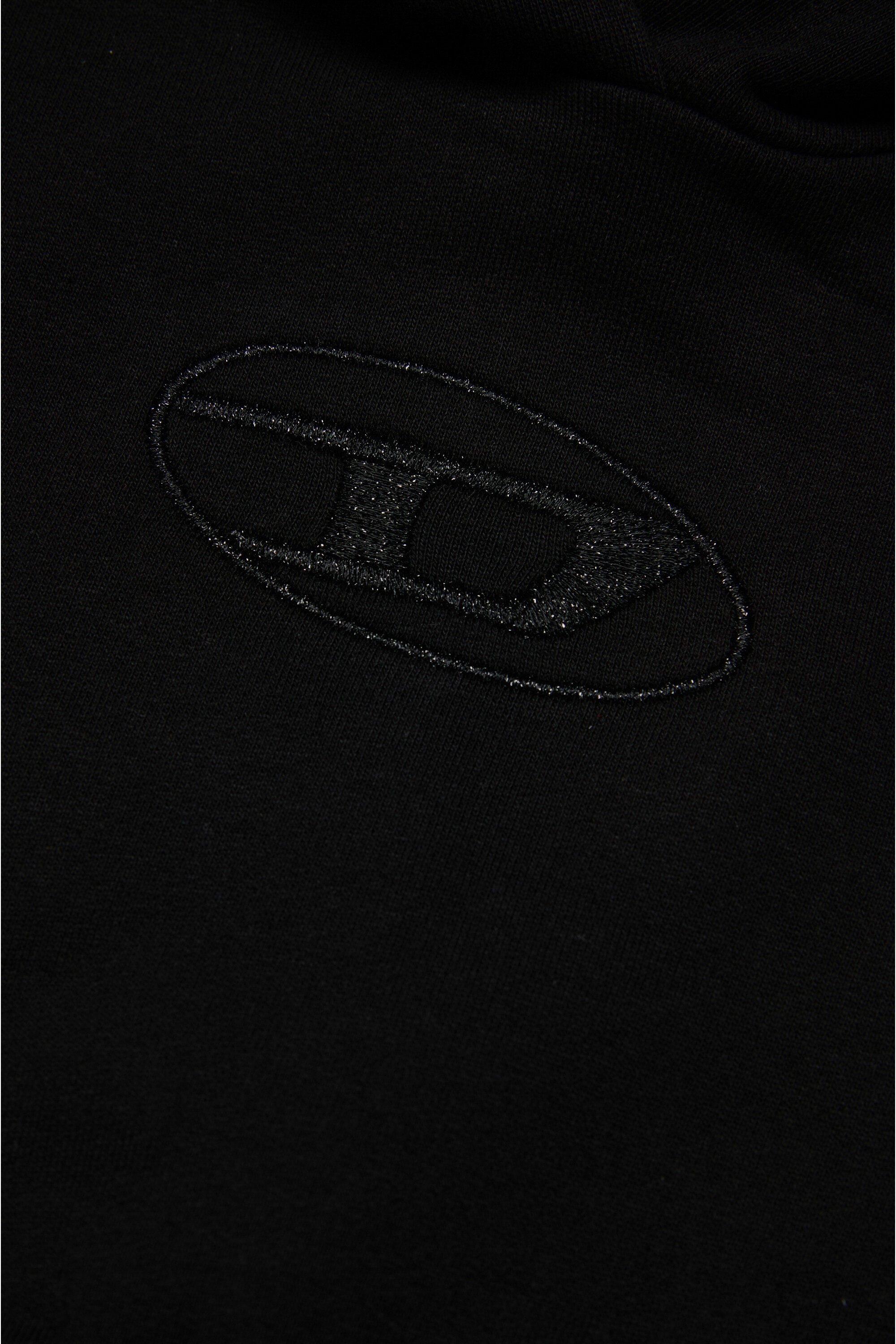 Cropped hooded sweatshirt with Oval D glittery logo