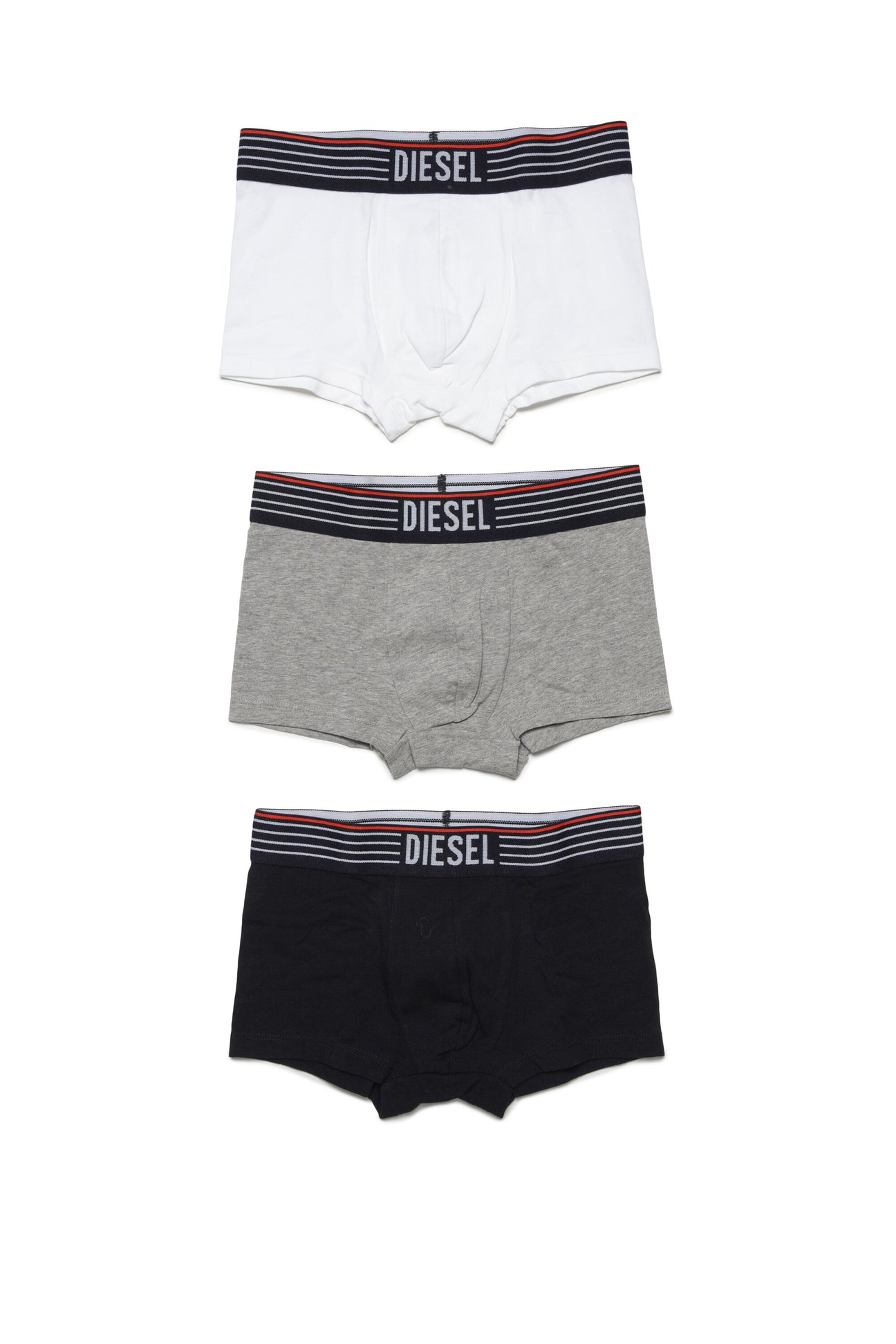 Set of 3 pairs of boxer shorts in various colors in stretch jersey with logoed elastic 