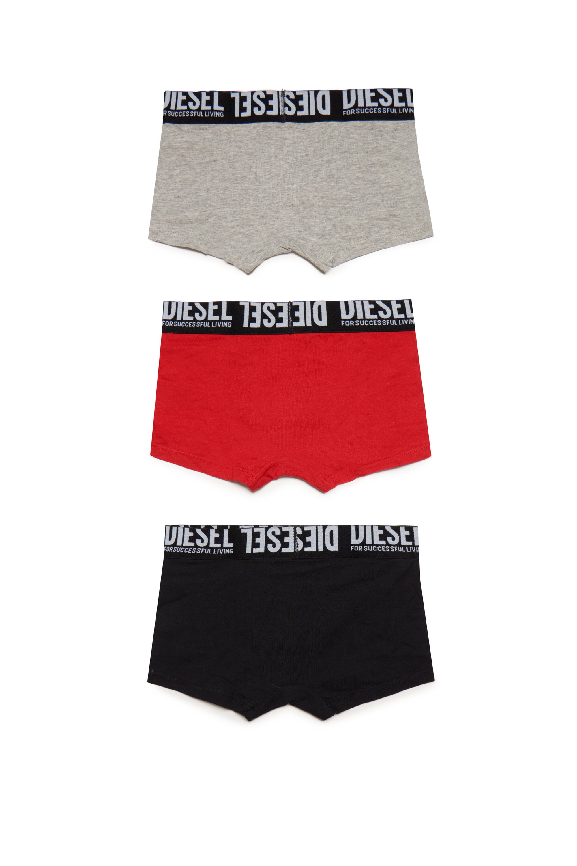 Set of 3 pairs of boxer shorts in various colors in stretch jersey with logoed elastic