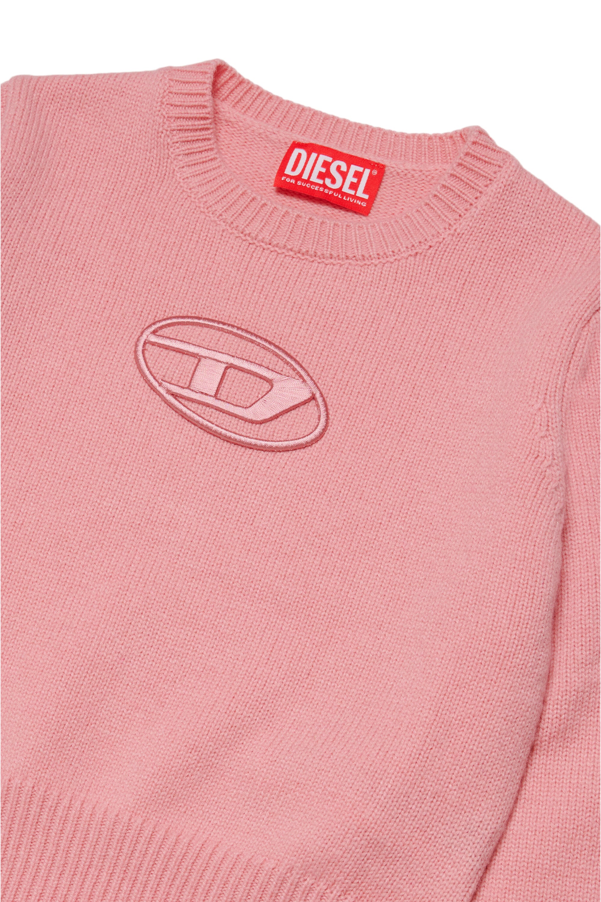 Cashmere blend sweater with embroidered logo