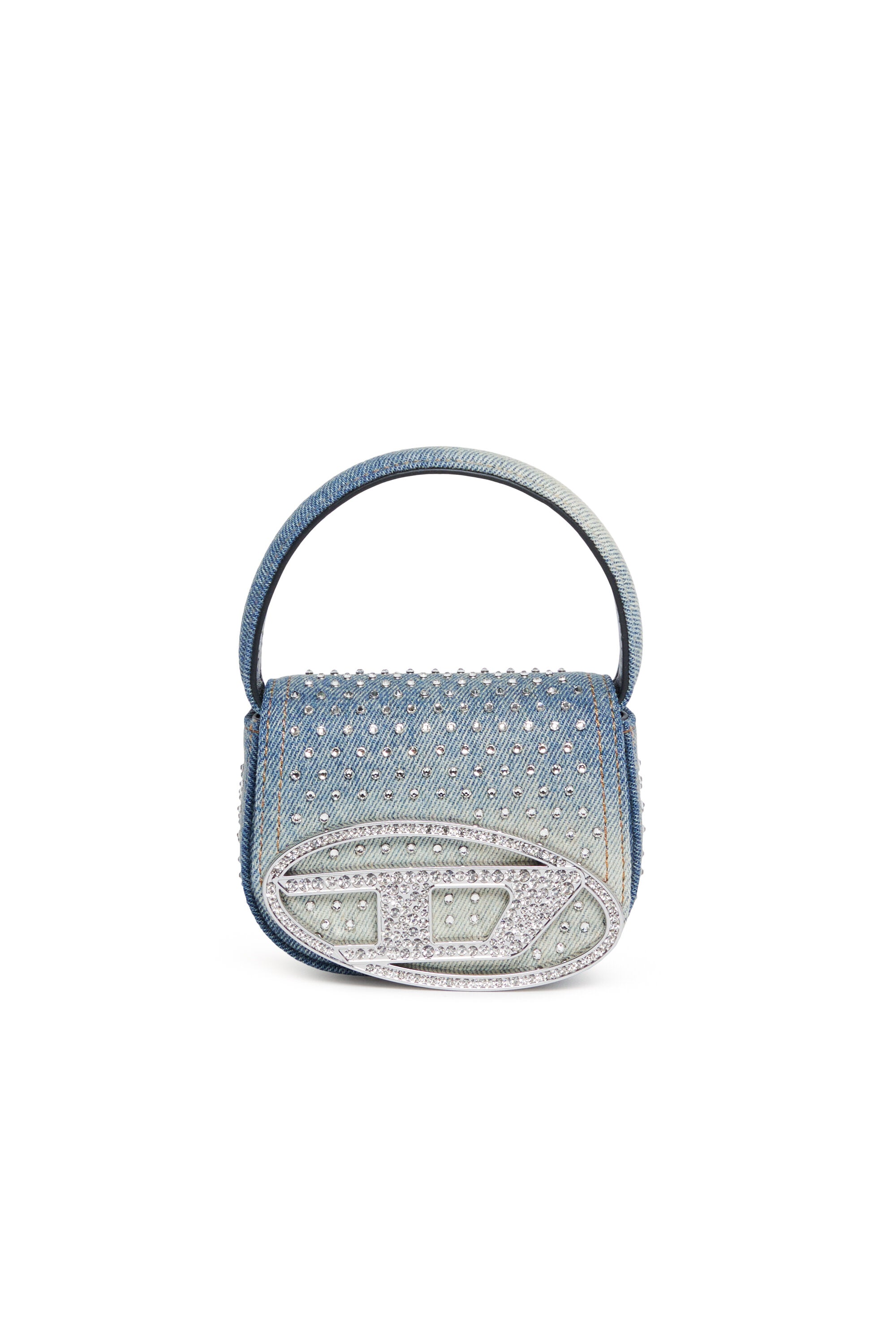 Borsa 1DR XS in denim con strass