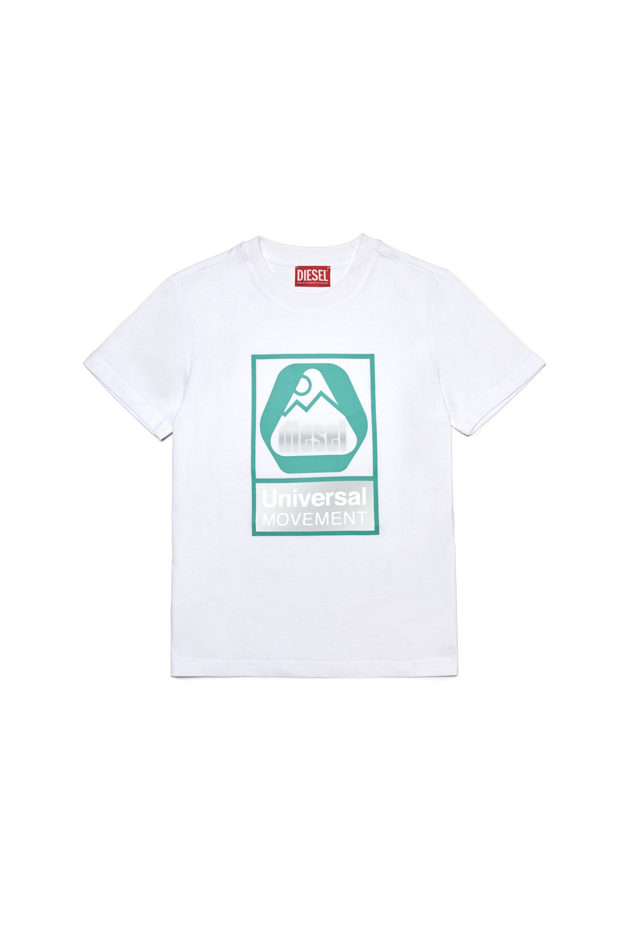 Crew-neck jersey T-shirt with reflective print Outdoor