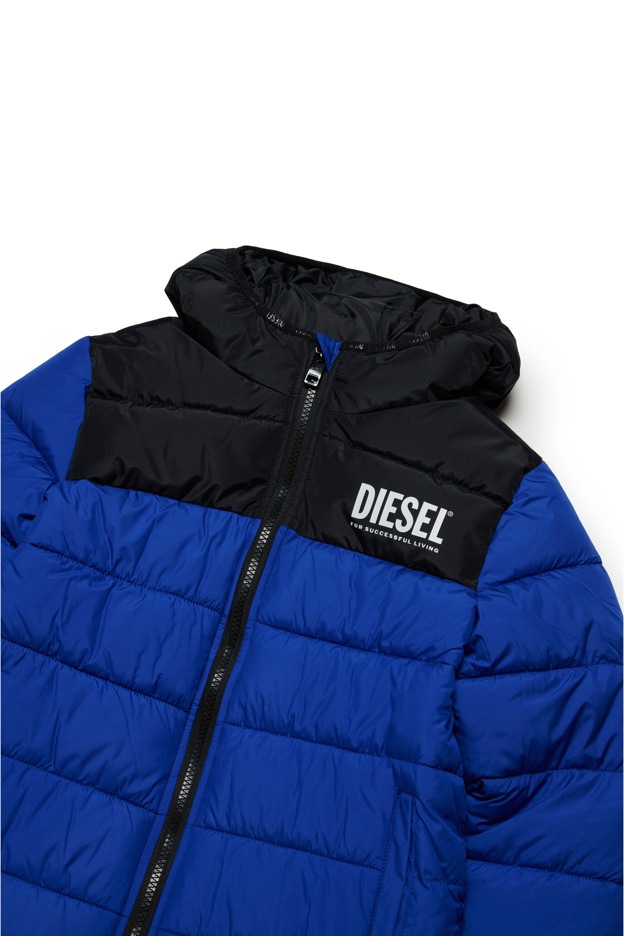 Padded jacket with hood and Diesel logo