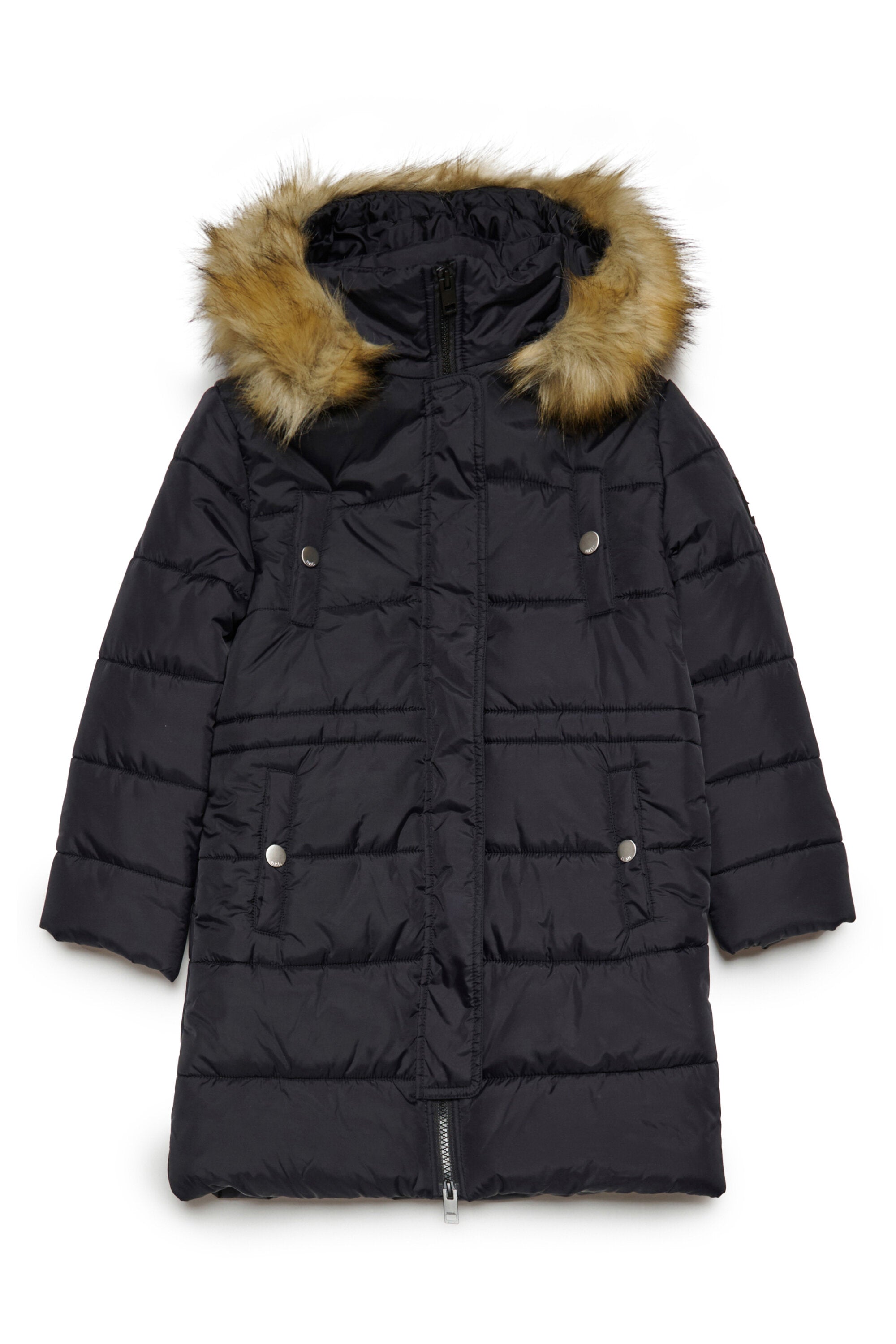 Long padded jacket with Diesel patch