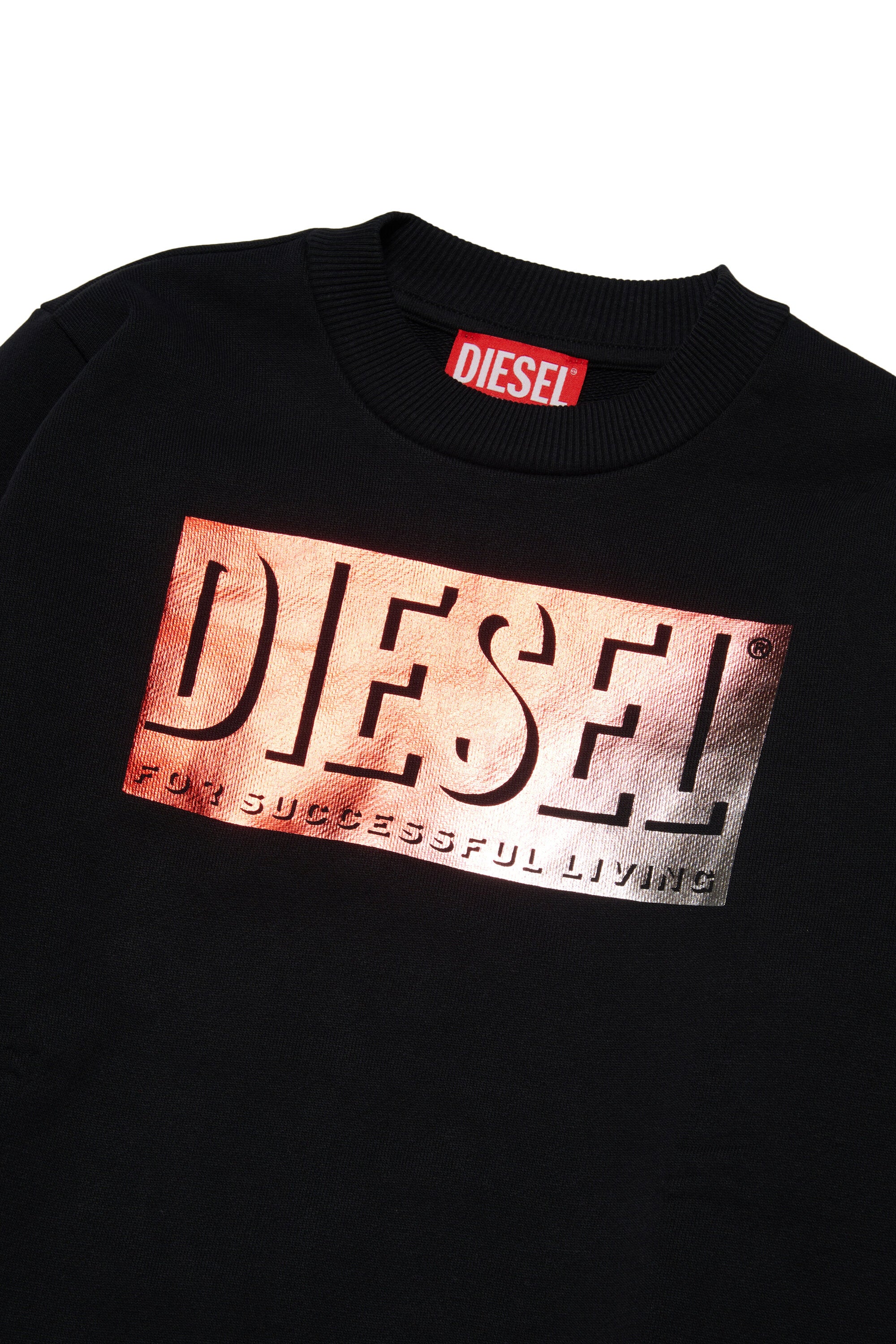 Crewneck sweatshirt with metallic effect Diesel graphics