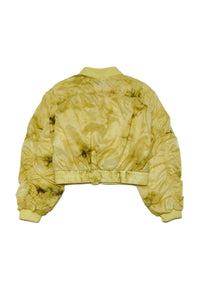 Dye effect bomber jacket