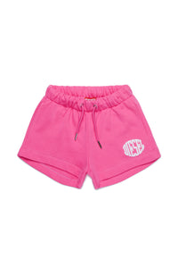 Fleece shorts with puffy print