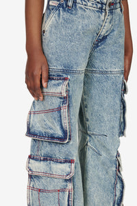 Cargo marbled straight jeans - D-Sire