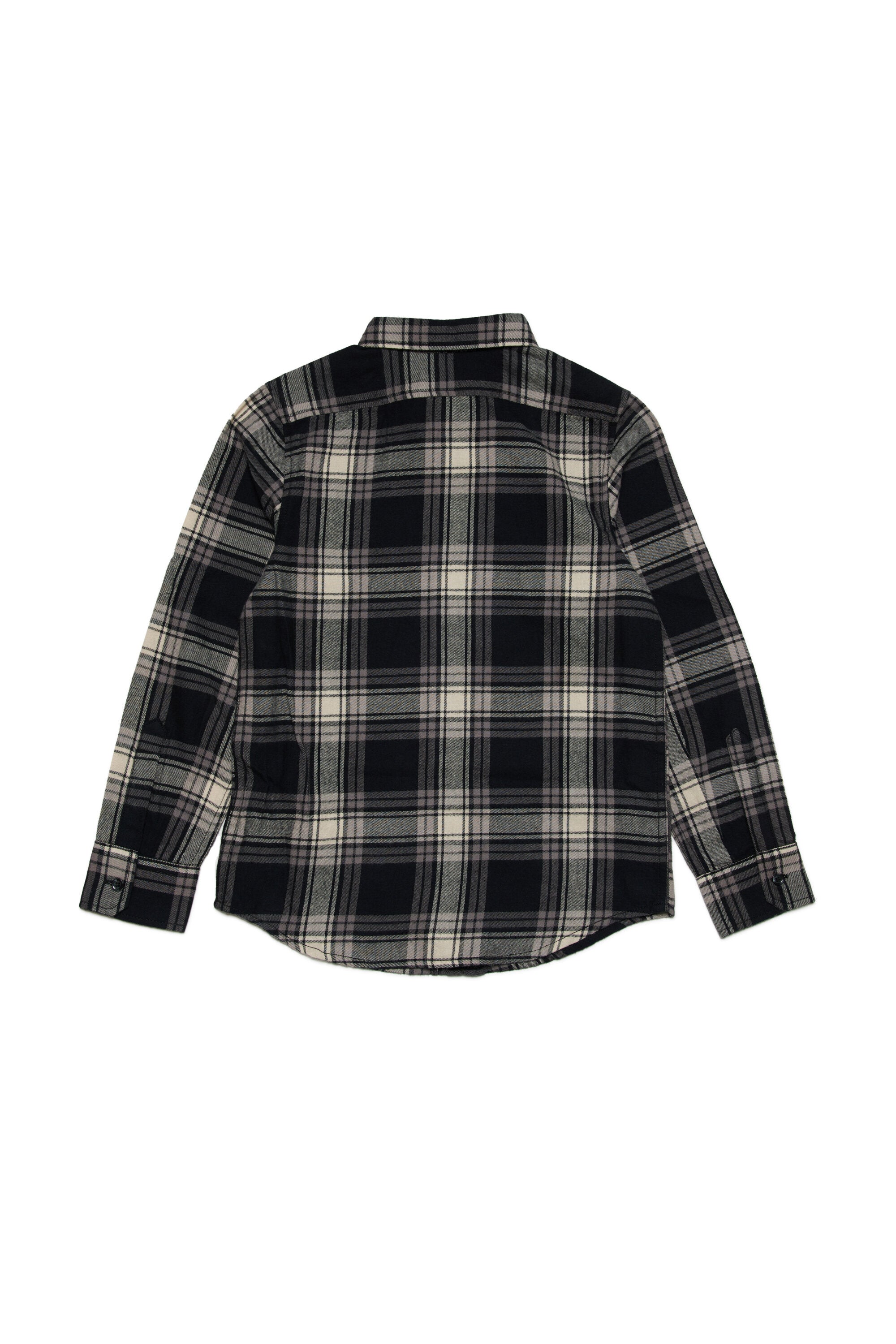 Plaid flannel shirt with Oval D logo