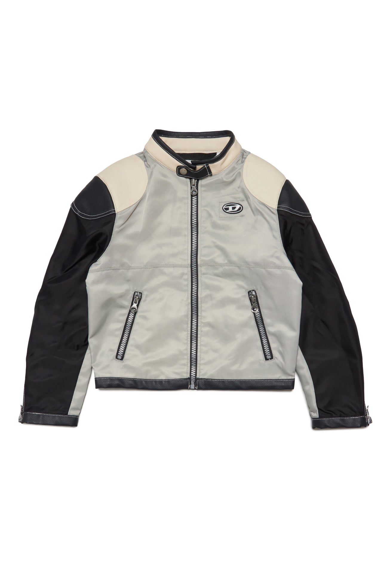 Biker jacket with imitation leather inserts Biker jacket with imitation leather inserts