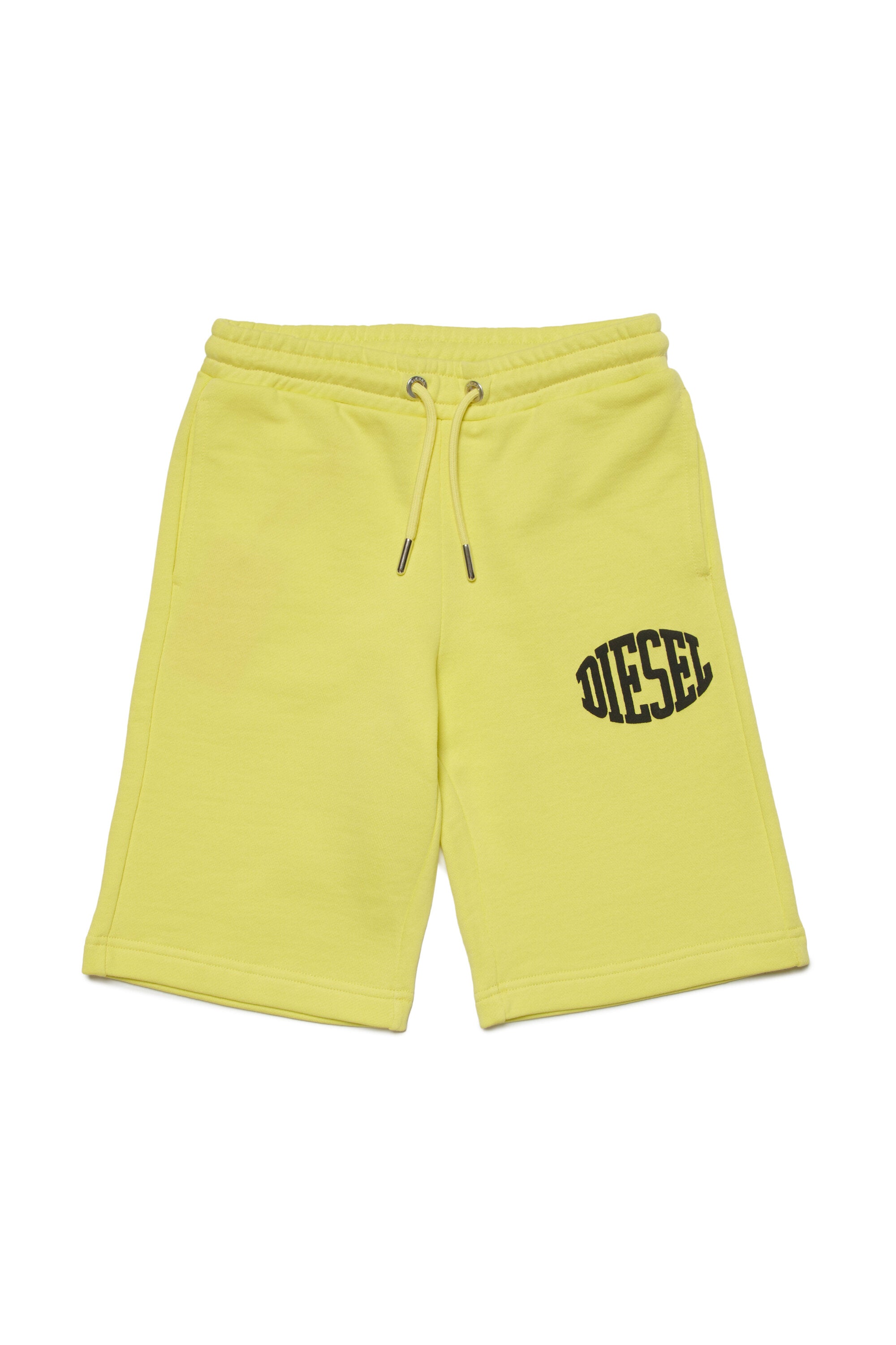 Diesel Kids Oval-D fleece cotton shorts - Yellow
