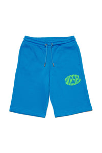 Fleece shorts with puffy print