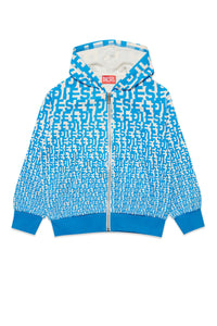 Monogram allover hooded sweatshirt with zip