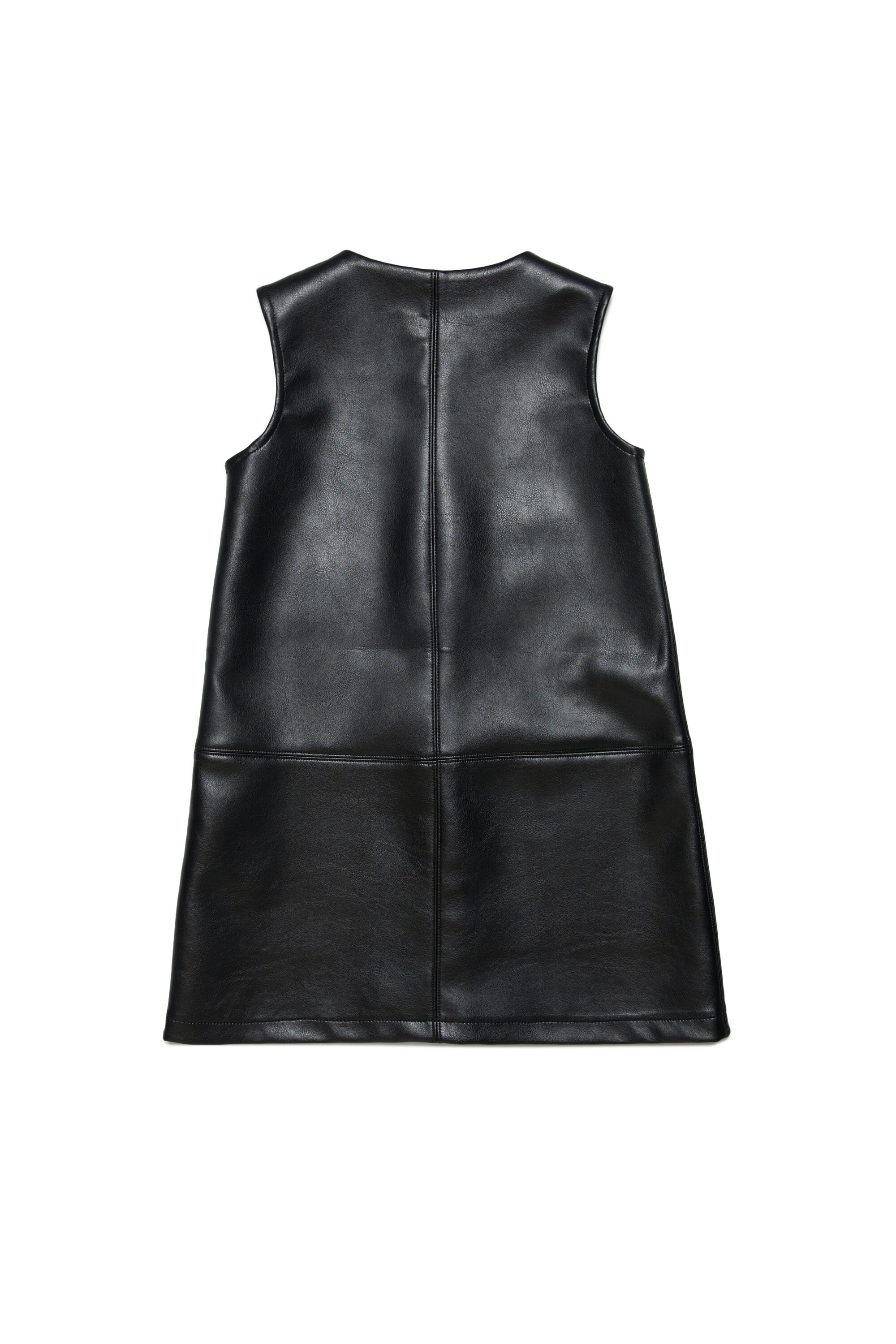 Sleeveless imitation leather dress
