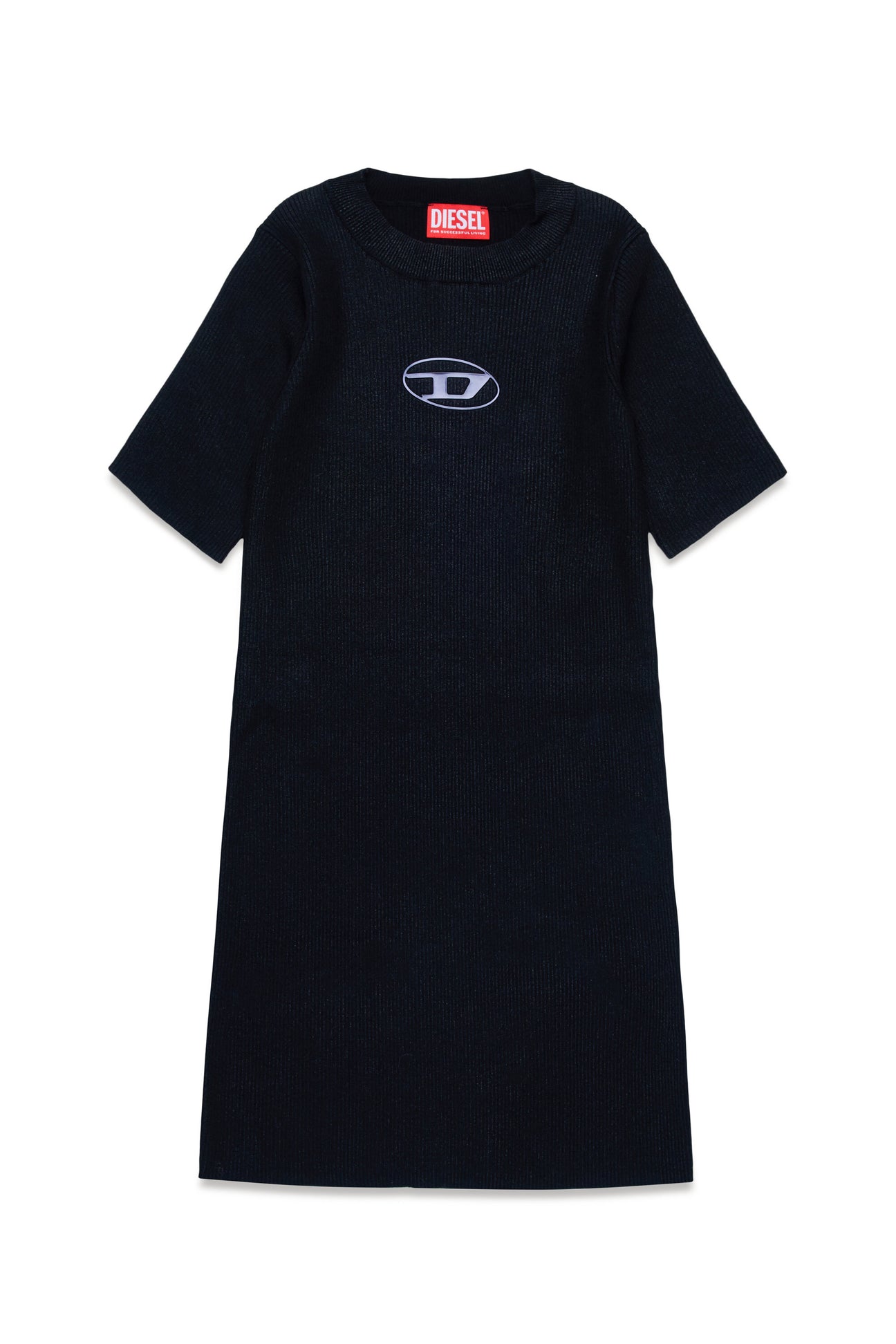 Metallic cotton dress with Oval D logo 