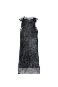 Vestido de algodón estampado sin mangas con logotipo Oval D