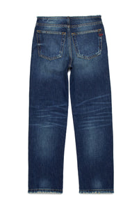 Jeans straight scuro sfrangiato - D-Ark