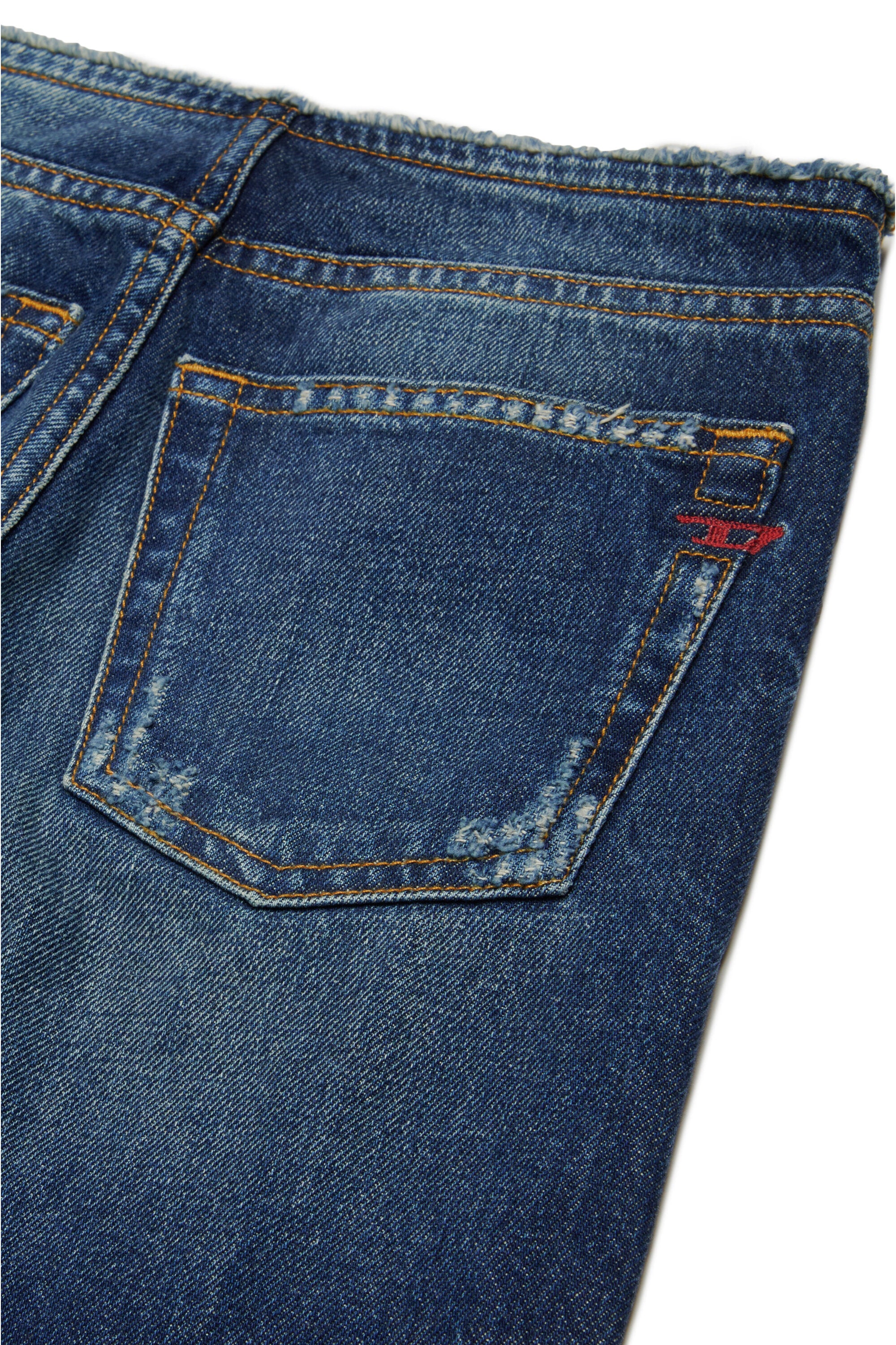 Jeans straight scuro sfrangiato - D-Ark