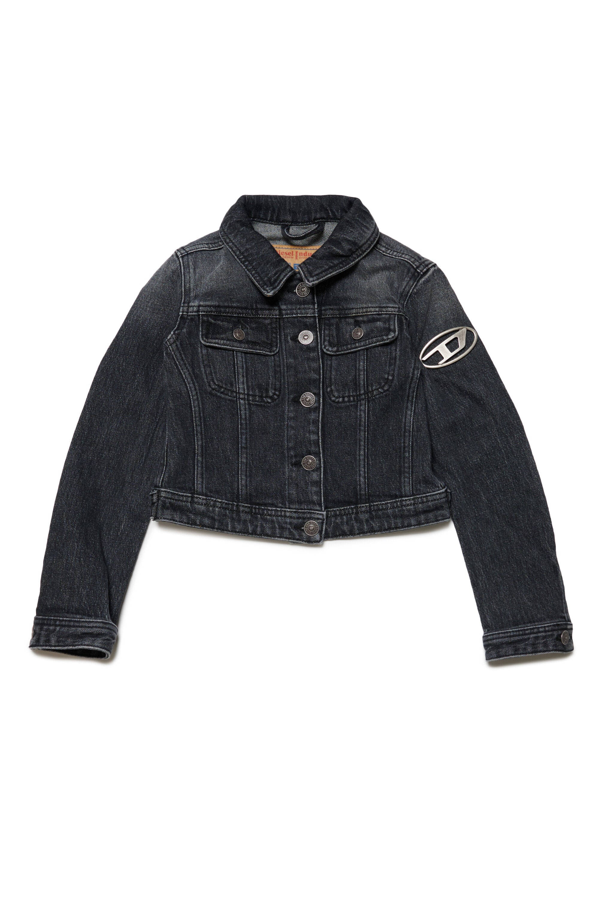Denim Diesel Summer Jacket Black Denim Cropped Jacket
