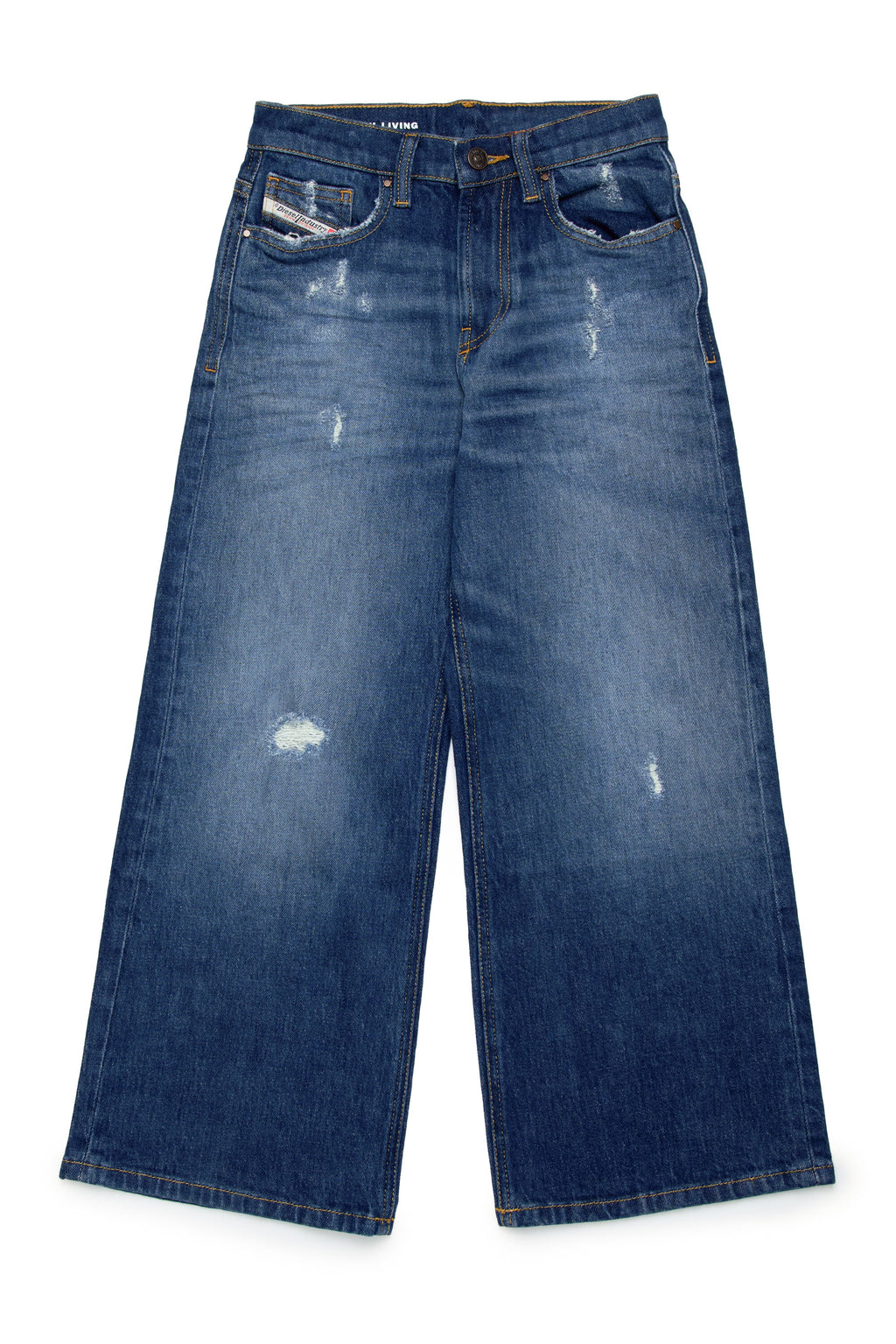Jeans straight blu medio con strappi - 1996 D-Sire