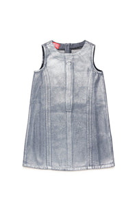 Vestido sin mangas en denim plata mylar