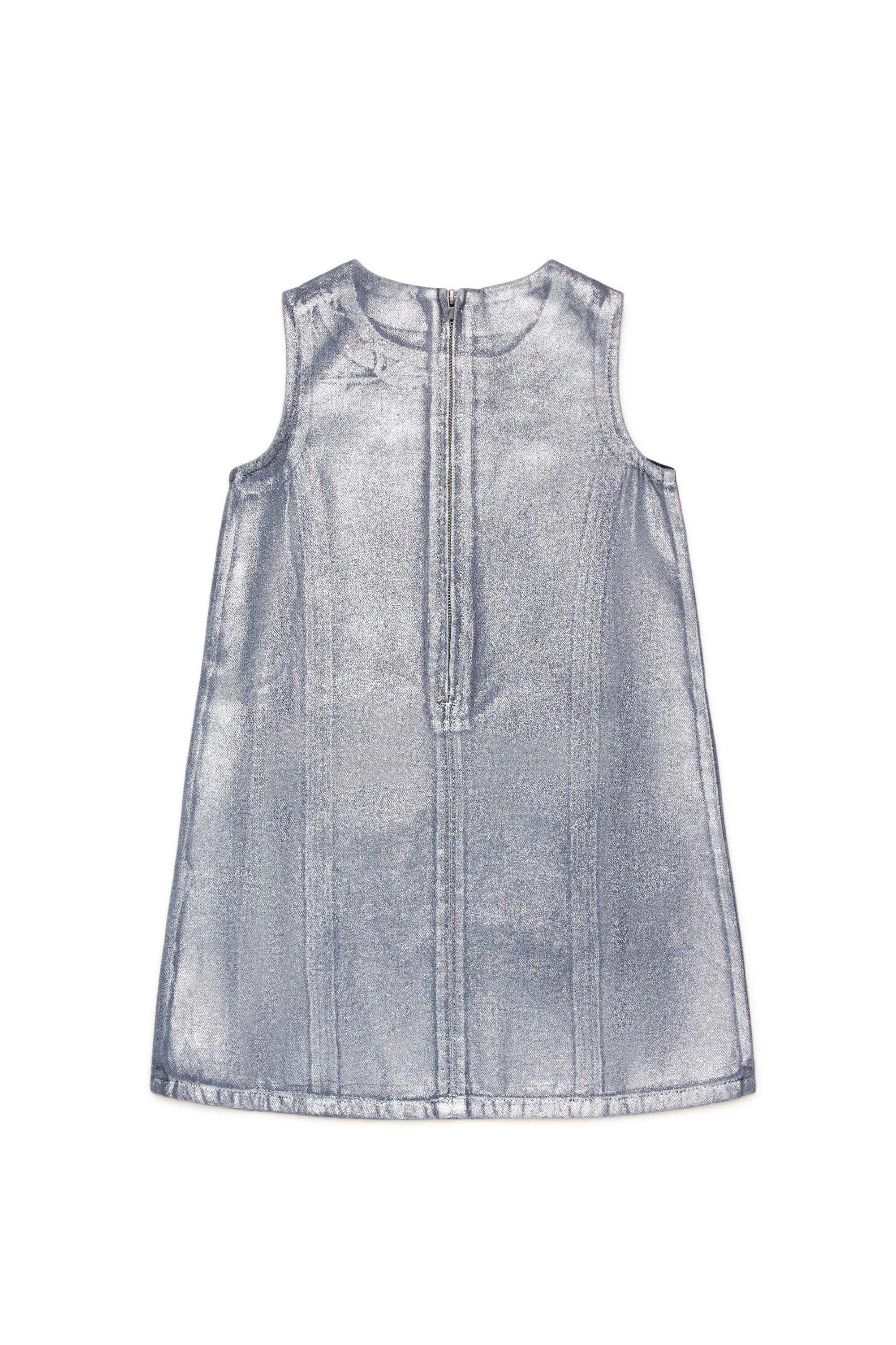 Vestido sin mangas en denim plata mylar