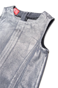 Vestido sin mangas en denim plata mylar