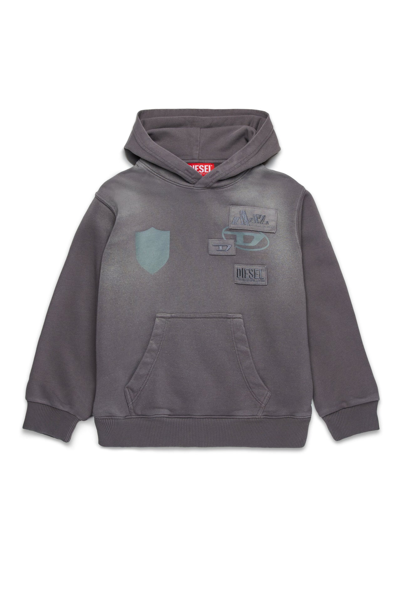 Sudadera efecto sun bleach con capucha y logo oval D 